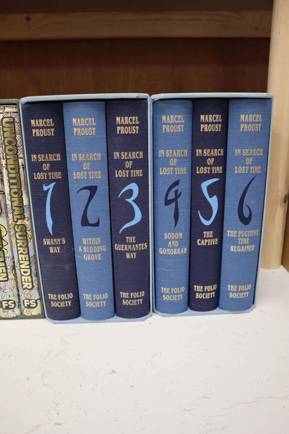 Folio Society, 5 sets, in slip cases, including - Proust, Marcel, 6 vols; Lewis, C.S. 7 vols; Hemingway, Ernest, 5 vols and Renault, Ma